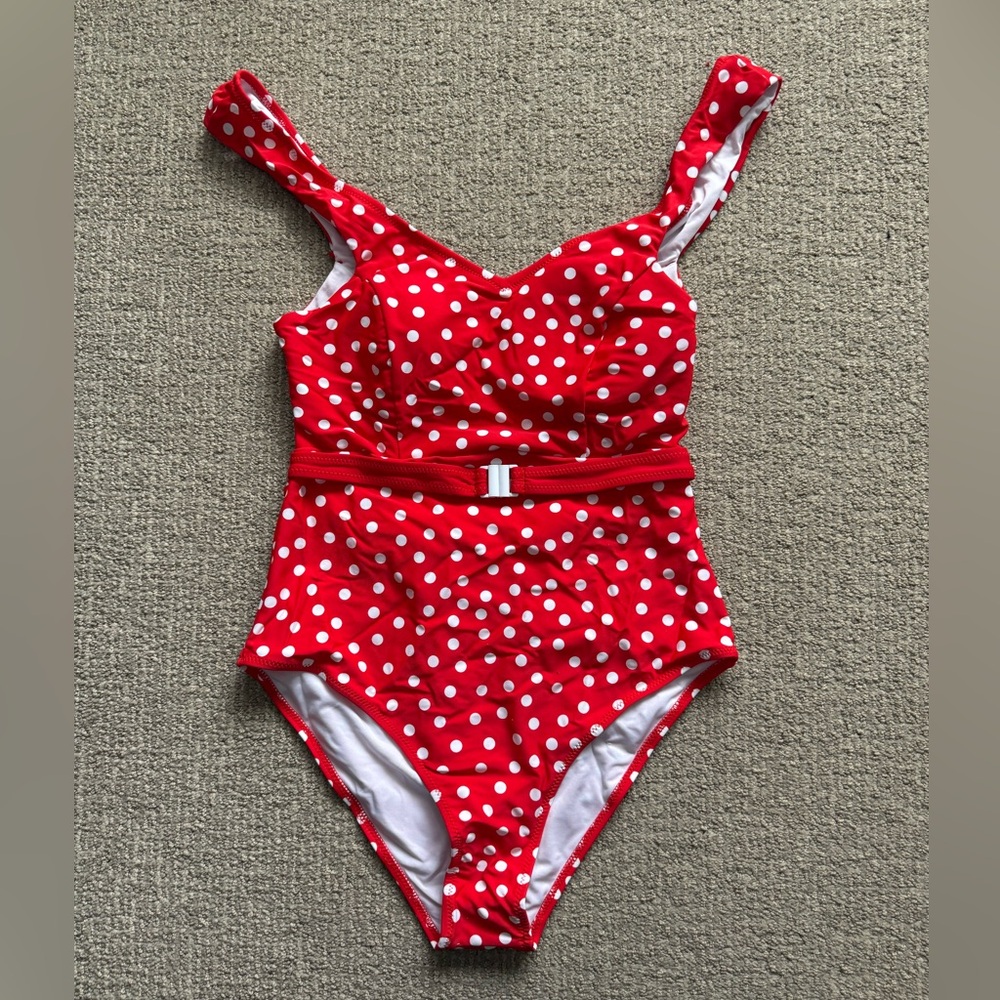 Cupshe Red Polka Dot One-Piece Swimsuit